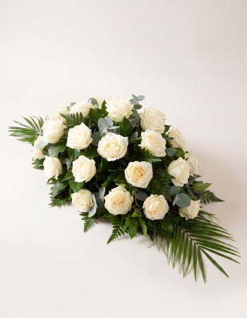 White Casket Spray