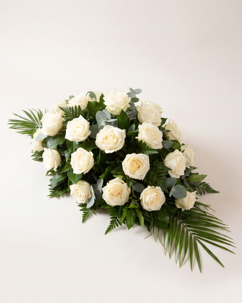 White Casket Spray